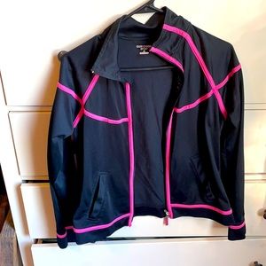 Black and pink sport exercise jacket small